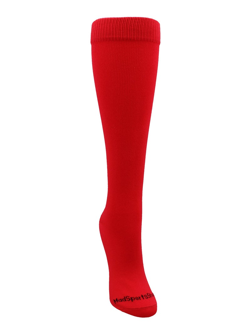 MadSportsStuff Softball Socks with Stitches Over the Calf (Red/Black, Large) - Image 2